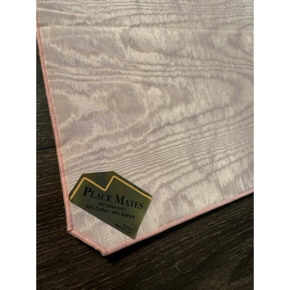 Vintage New Pink Textured Cotton Place Mates Set‎ of 4 - Picture 2 of 6